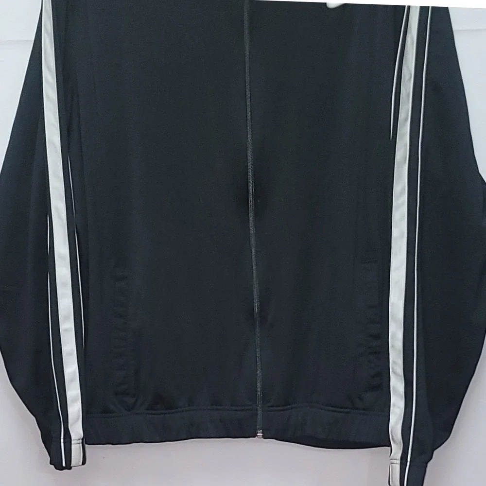 Nike Track Jacket Full Zip Black White Athletic‎ Women XL Running Workout Sporty
